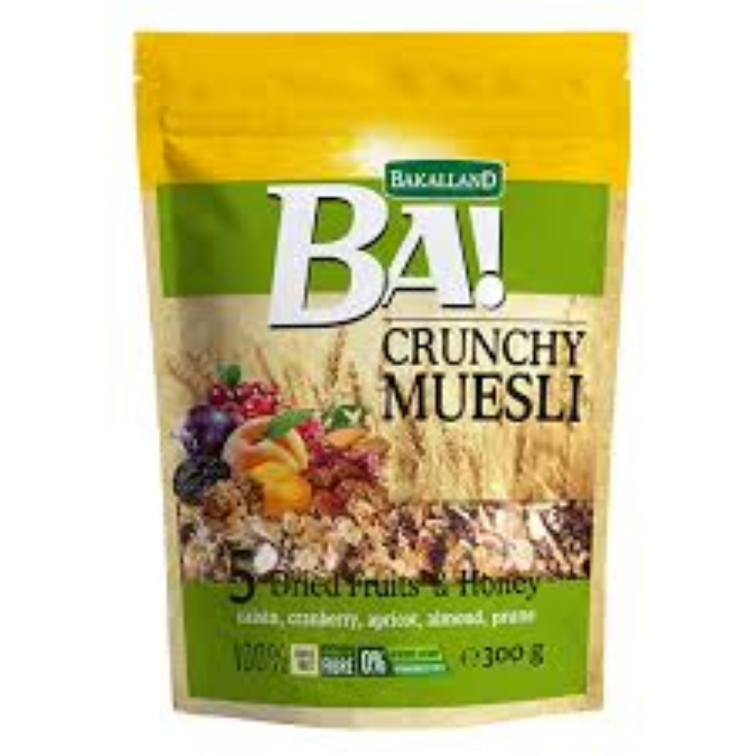 BAKALLAND BA CRUNCHY MUESLI 5 DRIED FRUIT 300G